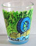 verre peint, moulin &agrave; eau, saint paul de la r&eacute;union